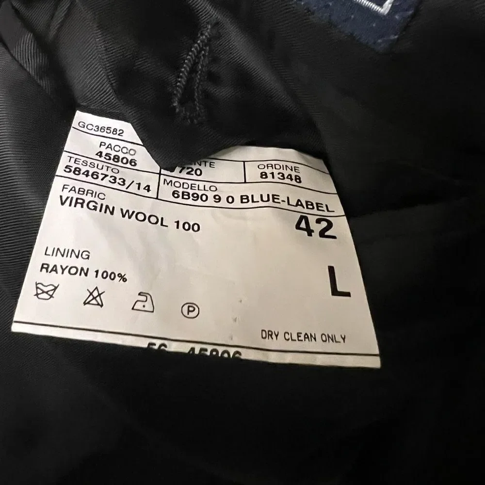 Ralph Lauren Made in Italy Virgin Wool Kent Windowpane Sport Coat Size 42 Large